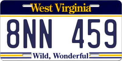 WV license plate 8NN459