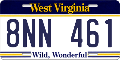 WV license plate 8NN461