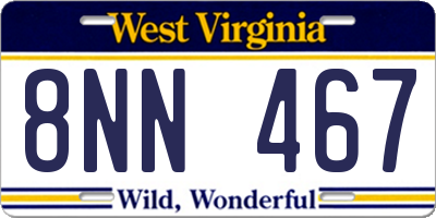 WV license plate 8NN467