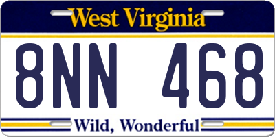 WV license plate 8NN468
