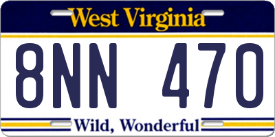 WV license plate 8NN470