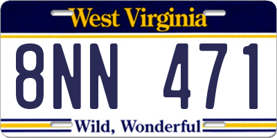 WV license plate 8NN471