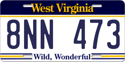 WV license plate 8NN473