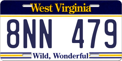 WV license plate 8NN479