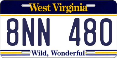 WV license plate 8NN480