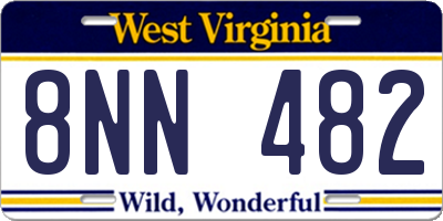 WV license plate 8NN482