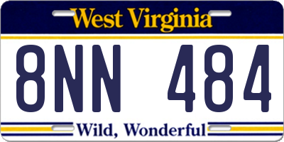 WV license plate 8NN484