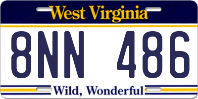 WV license plate 8NN486