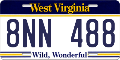 WV license plate 8NN488