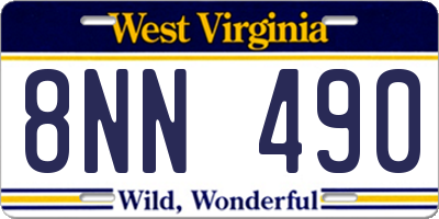 WV license plate 8NN490
