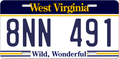 WV license plate 8NN491
