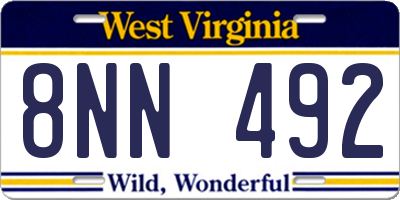 WV license plate 8NN492