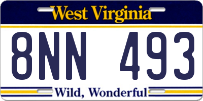 WV license plate 8NN493
