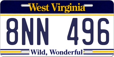 WV license plate 8NN496