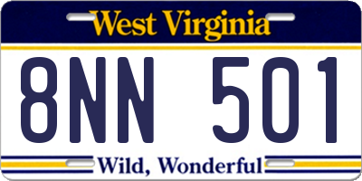WV license plate 8NN501