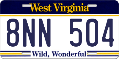 WV license plate 8NN504