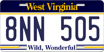 WV license plate 8NN505