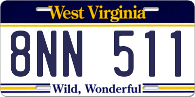 WV license plate 8NN511