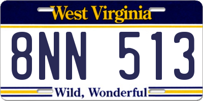 WV license plate 8NN513