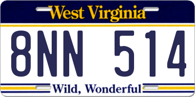 WV license plate 8NN514