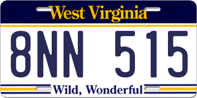 WV license plate 8NN515