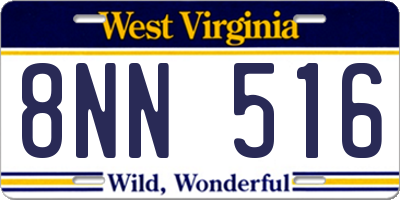 WV license plate 8NN516