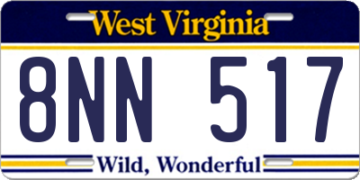 WV license plate 8NN517