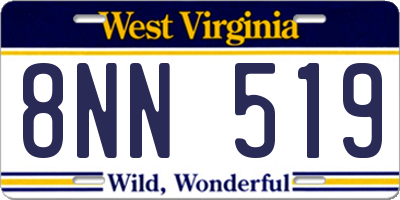 WV license plate 8NN519