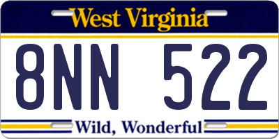 WV license plate 8NN522