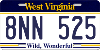 WV license plate 8NN525