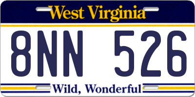 WV license plate 8NN526