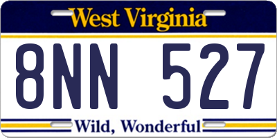 WV license plate 8NN527