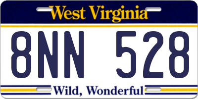 WV license plate 8NN528