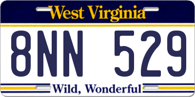 WV license plate 8NN529