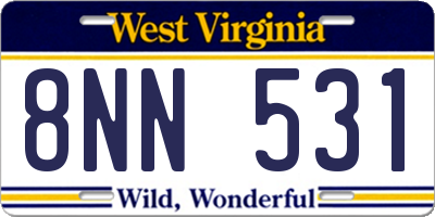 WV license plate 8NN531