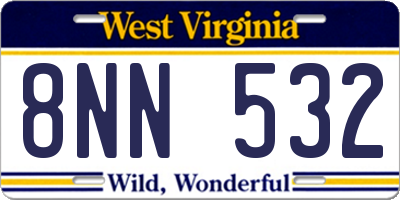 WV license plate 8NN532