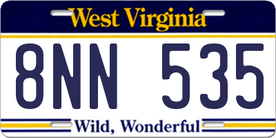 WV license plate 8NN535