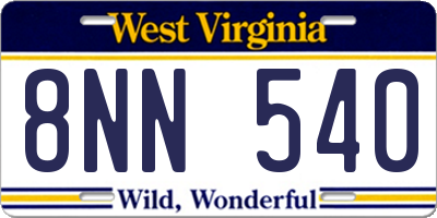 WV license plate 8NN540