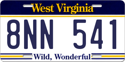 WV license plate 8NN541