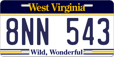 WV license plate 8NN543
