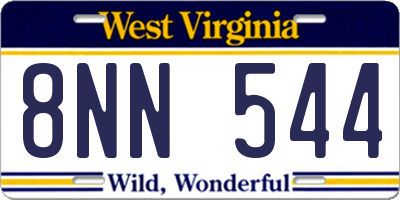 WV license plate 8NN544