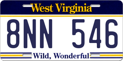 WV license plate 8NN546