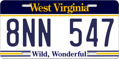 WV license plate 8NN547