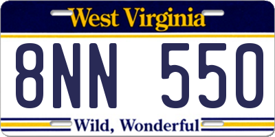 WV license plate 8NN550