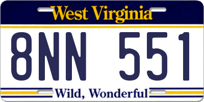 WV license plate 8NN551