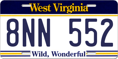 WV license plate 8NN552