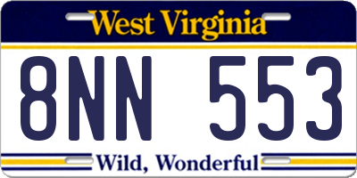 WV license plate 8NN553