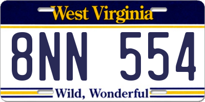 WV license plate 8NN554
