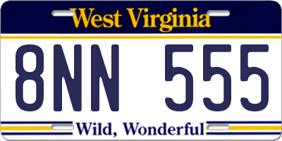 WV license plate 8NN555