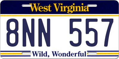 WV license plate 8NN557